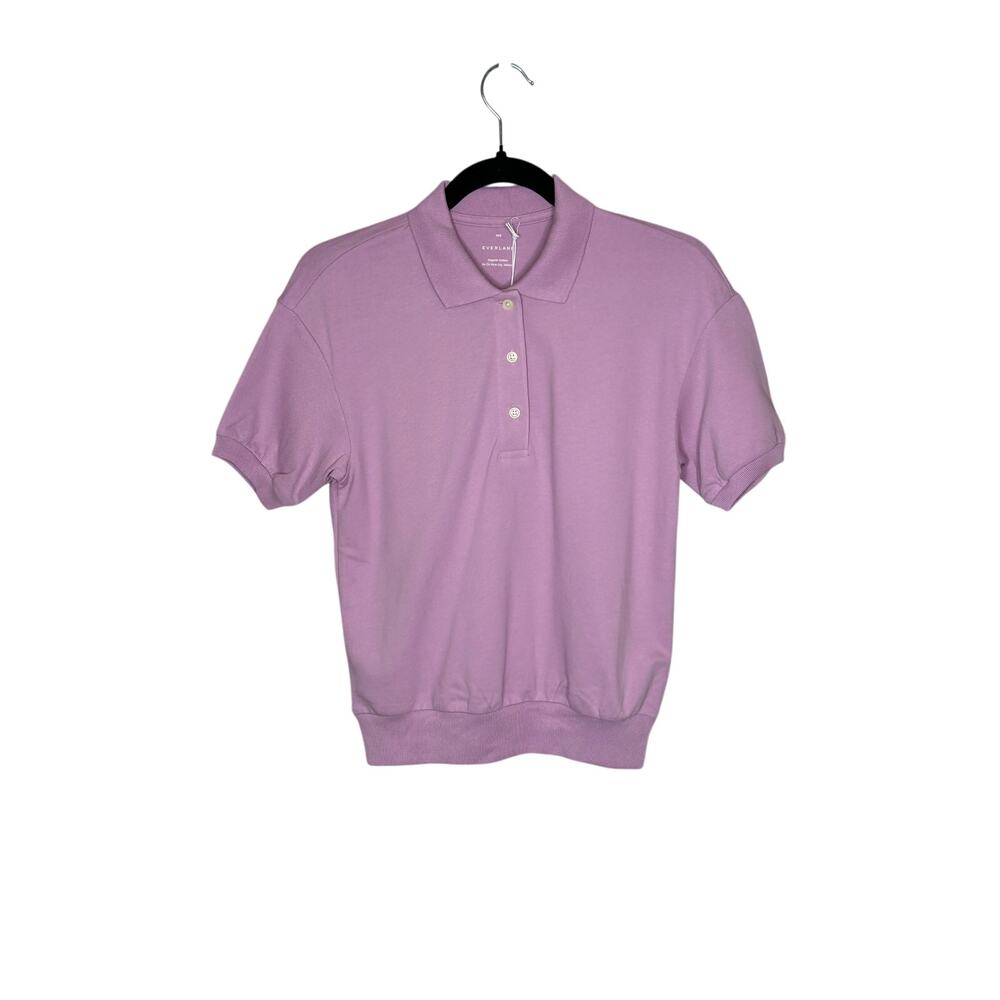 Everlane NWT Purple Organic Cotton The Oversized Polo Shirt Knit Top Womens XXS